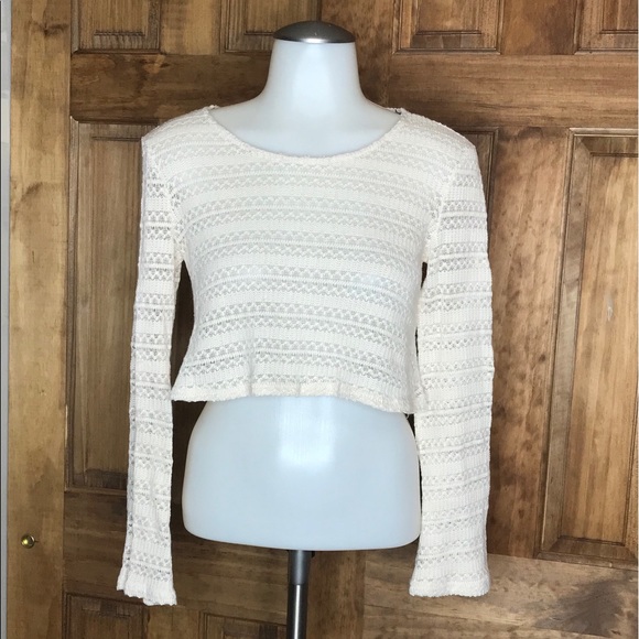Lace Long Sleeved Crop Top - Picture 1 of 2
